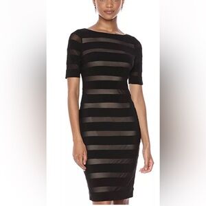 Adrianna‎ Papell Womens Short Sleeve Illusion Banded Sheath Dress NWT